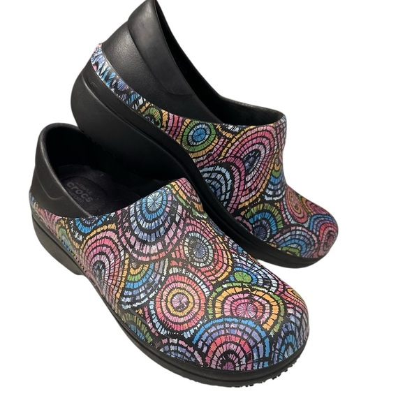 CROCS Shoes - Crocs Women's Neria Pro Il Graphic Work Nurse Clogs Shoes Size 8